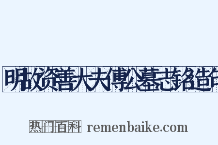 明故资善大夫傅公墓志铭造句是什么意思的图片